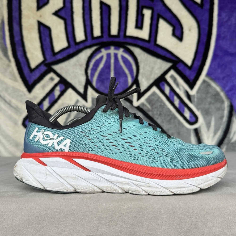 Size 9.5D - Hoka One One Clifton 8 1119393 RTAR Real Teal Aquarelle Shoes Men's - Picture 2 of 10